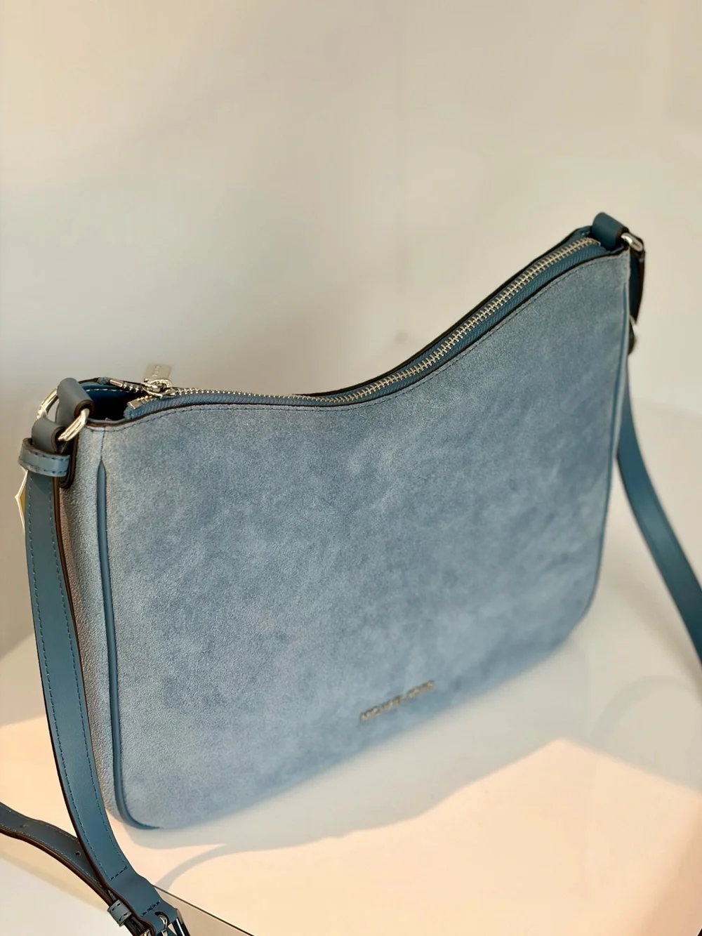 Michael Kors Dusty Blue Suede Shoulder Bag
